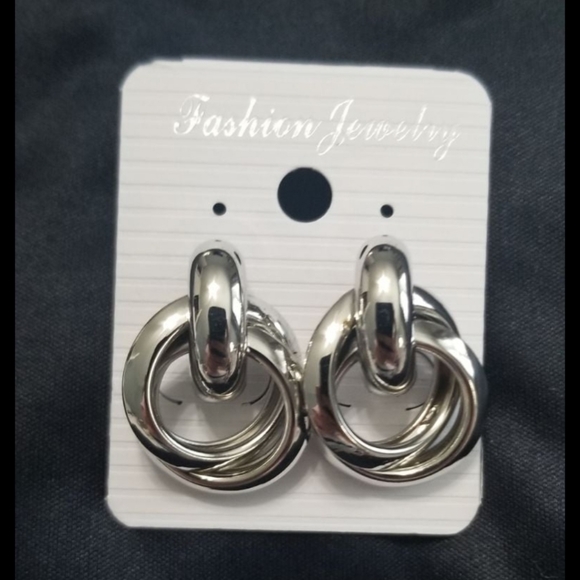 Silver Twisted Earrings - Picture 2 of 5